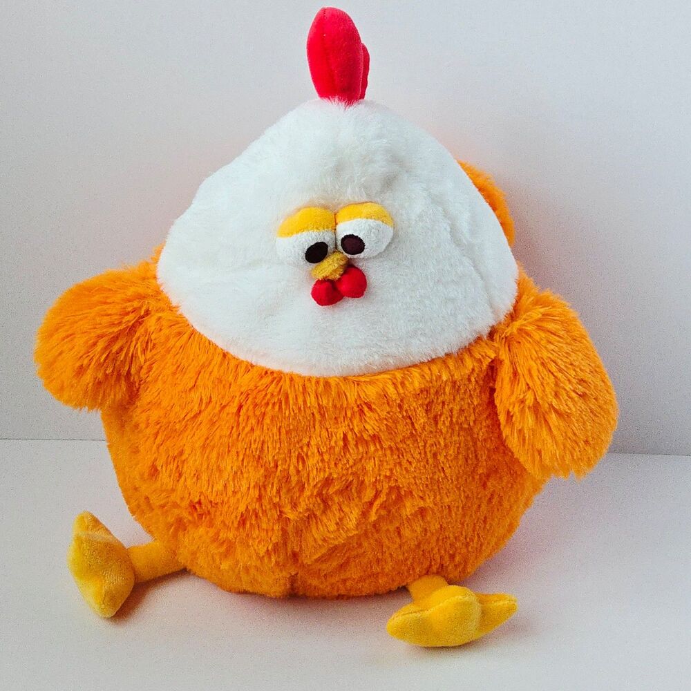 Fiesta Large Fat Chicken Rooster Plush Orange Super Soft Stuffed Animal Toy